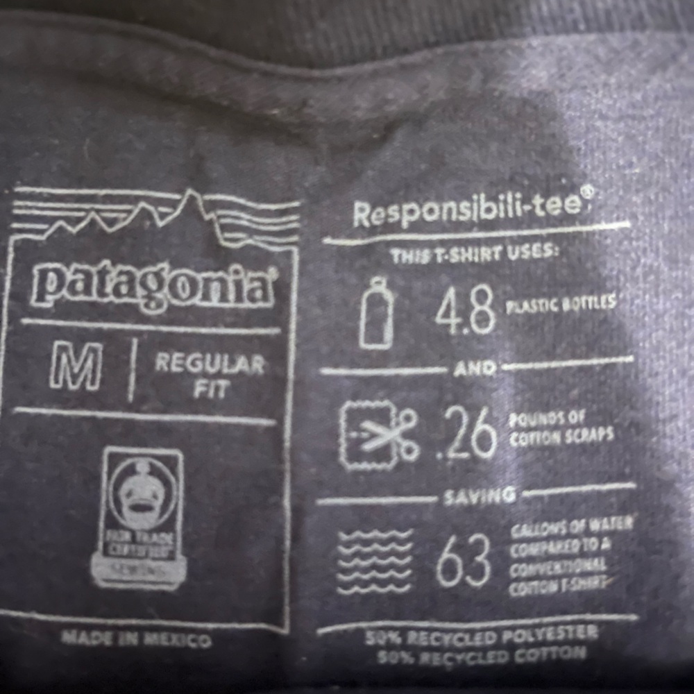 Patagonia Navy Blue Graphic Logo Short Sleeve Tee - Picture 3 of 3